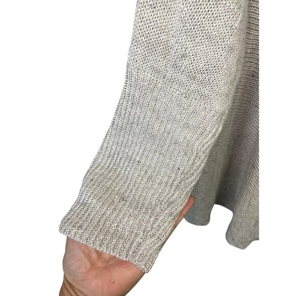 Eileen Fisher Cardigan Sweater Size Large 100% Organic Linen Draped Open Front - Picture 3 of 10